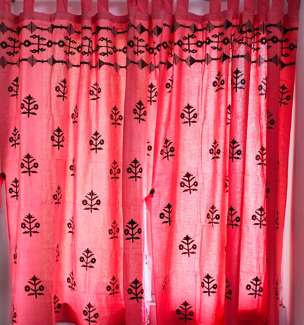 Pink Jamdani (Set of 2 - Door)