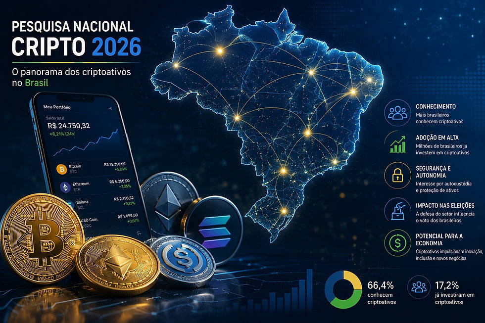 2º Pesquisa Nacional de Criptomoedas mostra avanço da adoção, maior conhecimento sobre ativos digitais e potencial impacto nas eleições 