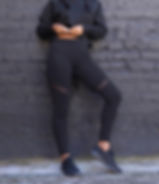 Thumbnail: Womens Black Panelled Leggings