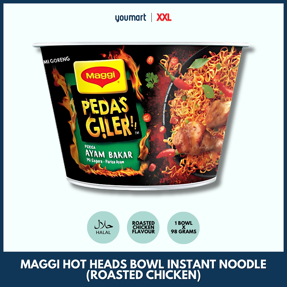 Maggi Hot Heads Bowl Instant Noodle | Roasted Chicken Mee Goreng | YouMart Singapore