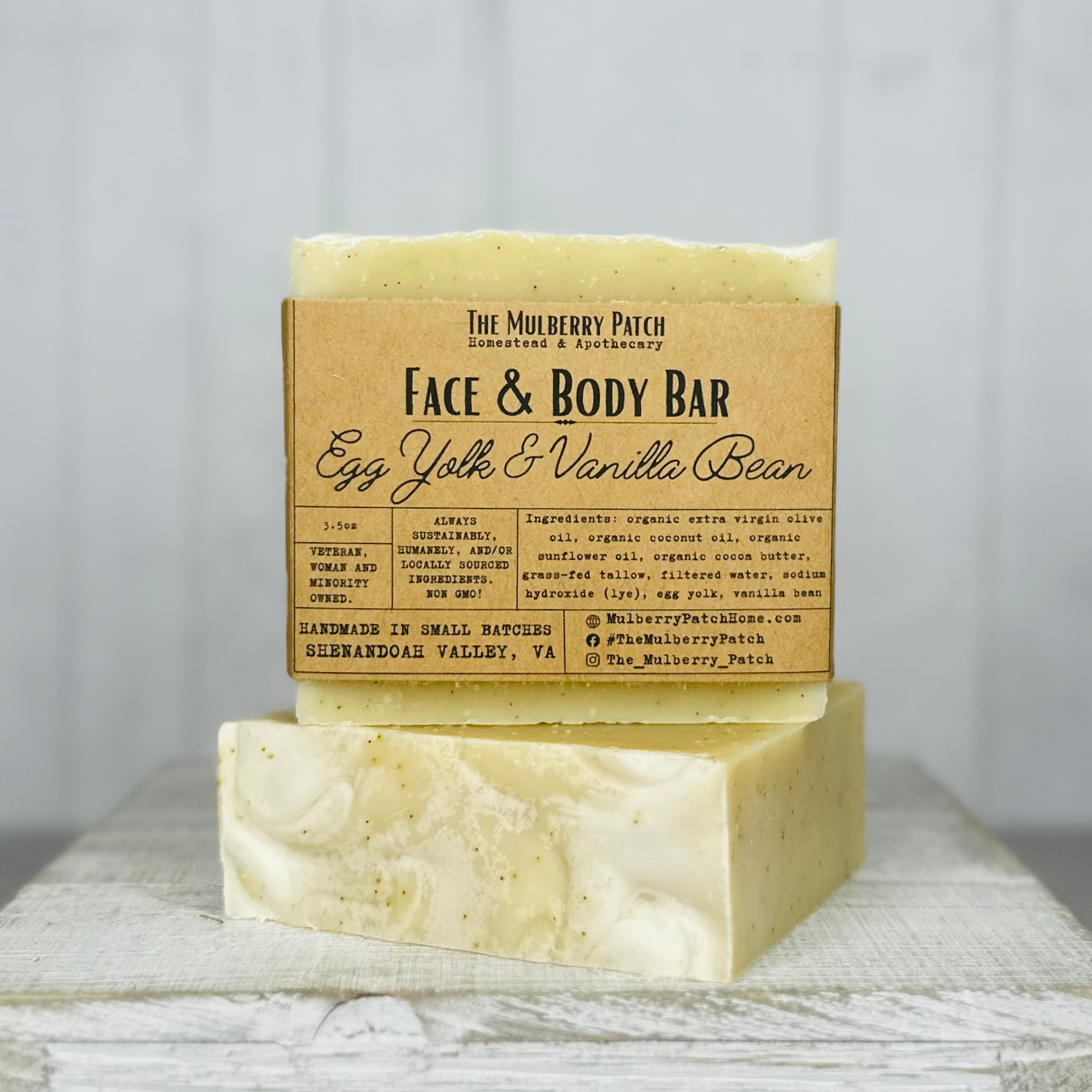 Egg Yolk & Vanilla Bean Face & Body Bar