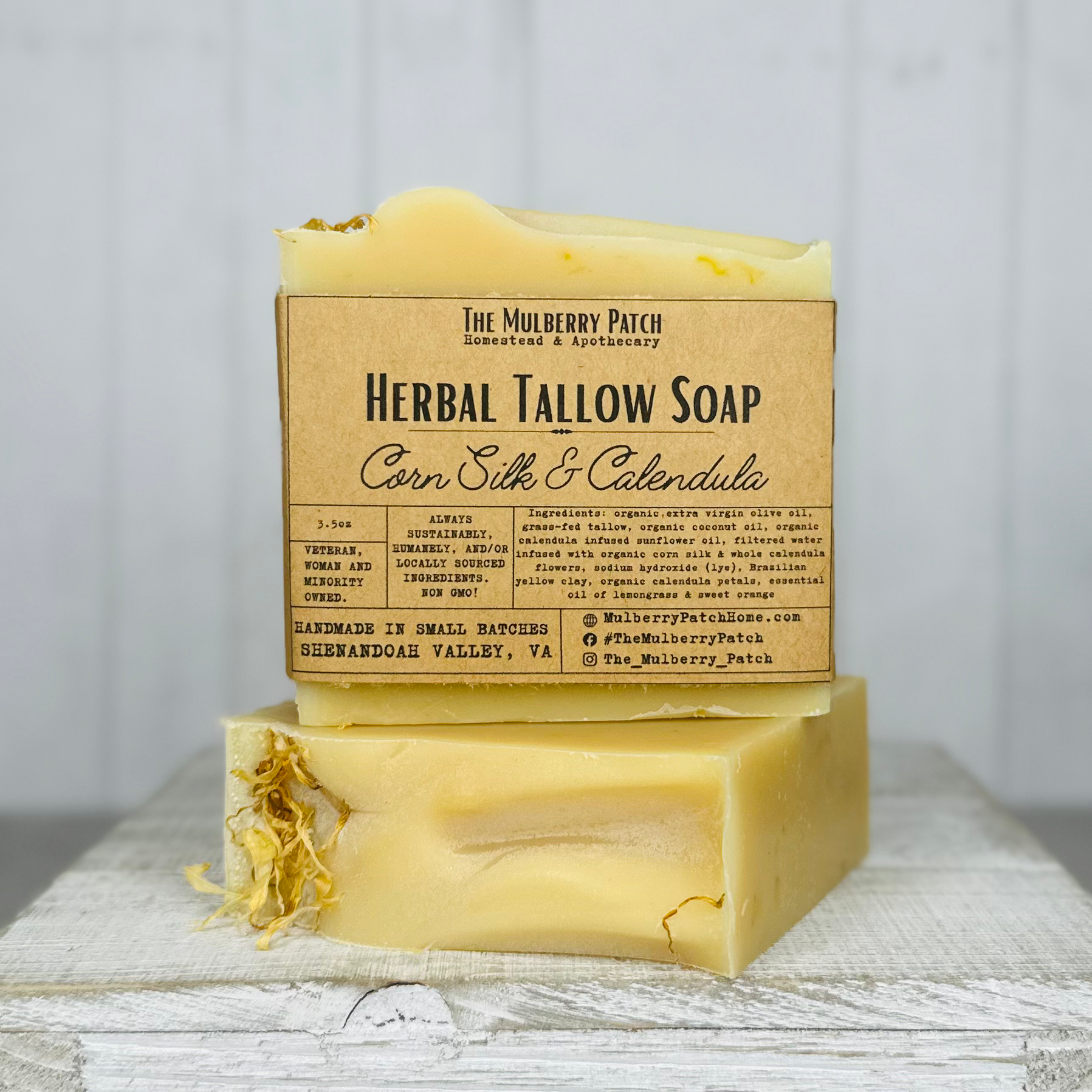 Corn Silk & Calendula - Herbal Tallow Soap