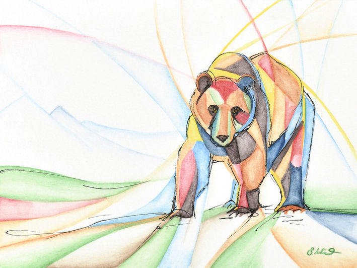 Bear Watercolour Painting