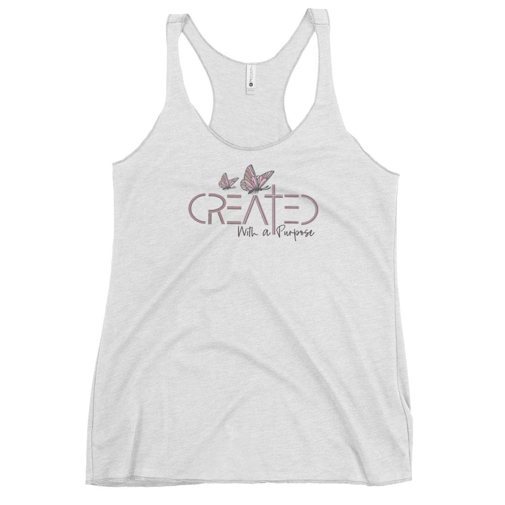Created With A Purpose Women's Cute Butterfly Racerback Tank