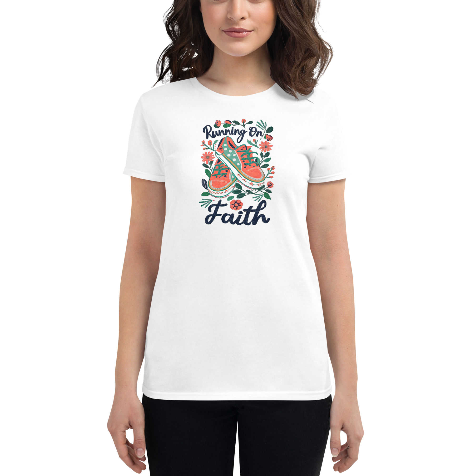 Running on Faith Women's Fit Short Sleeve T Shirt