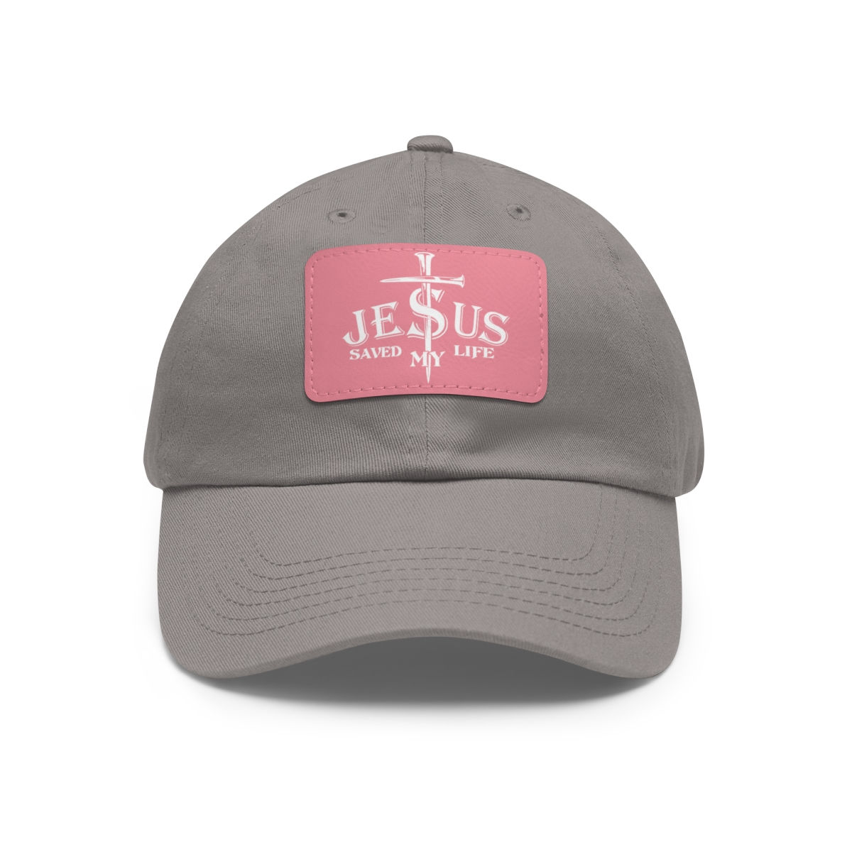 Jesus Saved My Life Nail Cross Leather Patched Hat