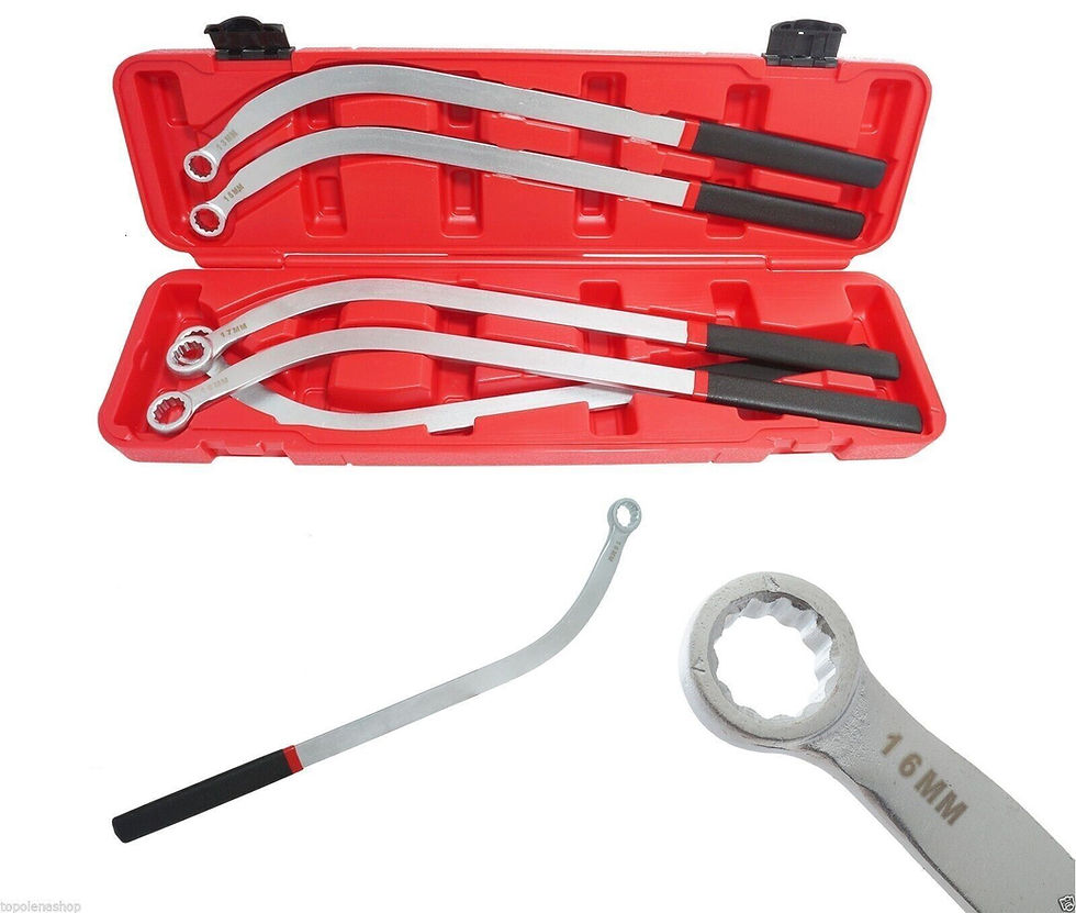 SET 5 PEZZI CHIAVI TENDICINGHIA POLIGONALE LUNGHE A TESTA PER PULEGGIA 13/19 mm