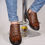 Thumbnail: Chaussures pour Hommes Demi sport en Cuir 