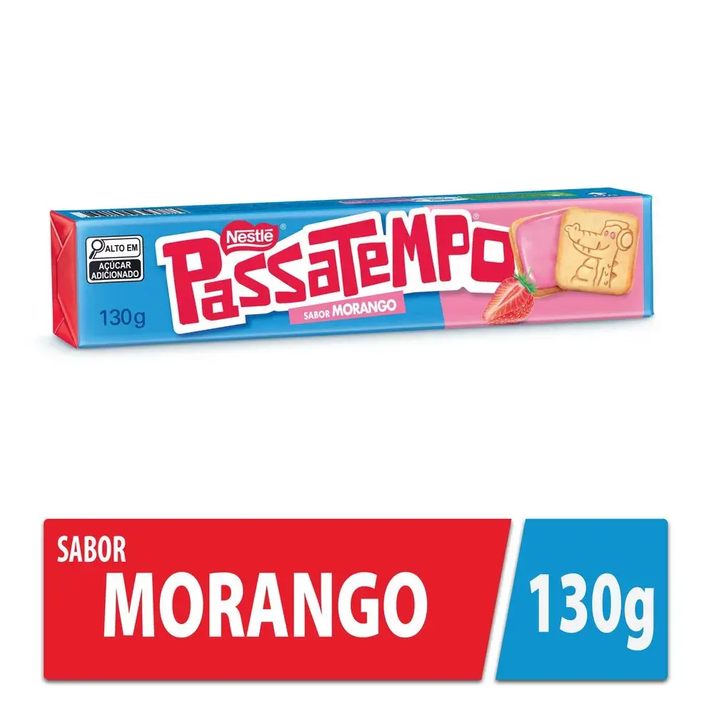 BISC RECH PASSATEMPO MORANGO 130G