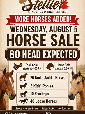 Aug. 5th Horse & Tack Sale