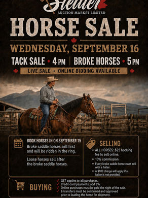 HORSE & TACK SALE — WEDNESDAY, SEPTEMBER 16
