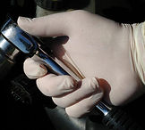 Latex Gloves working in an industrial setting