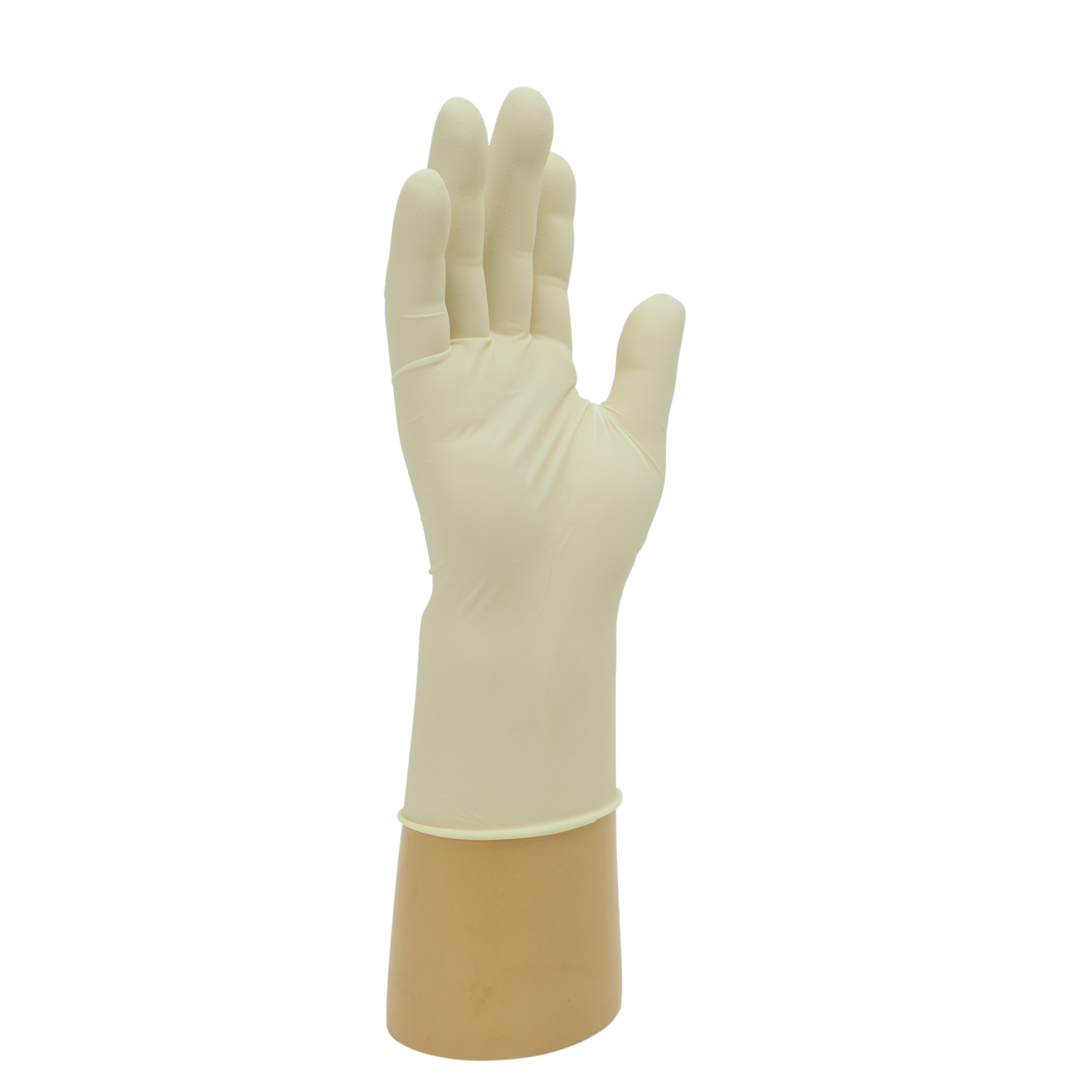 Cream-colored disposable glove