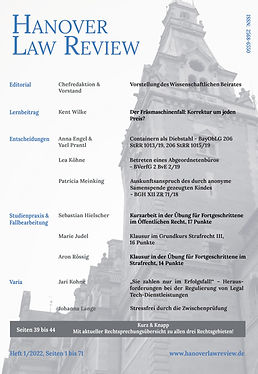 Ausgabe der Hanover Law Review