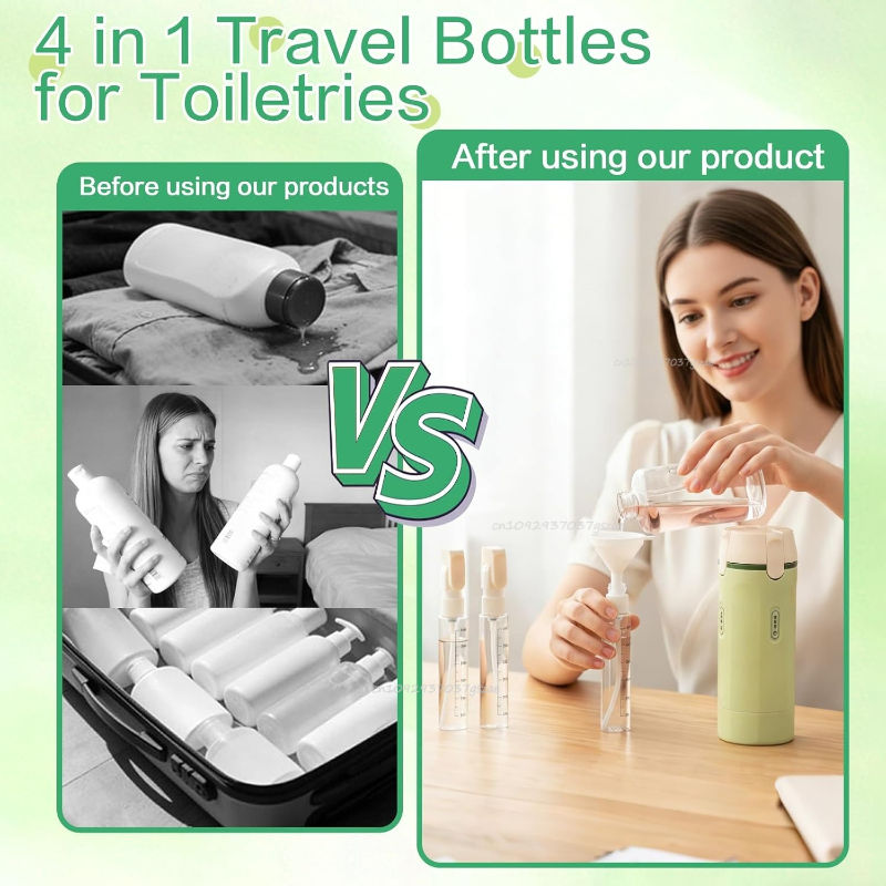 Thumbnail: 4-in-1 Emulsion Dispenser Bottle Travel Bottle Minimalist with Labels Travel Dis