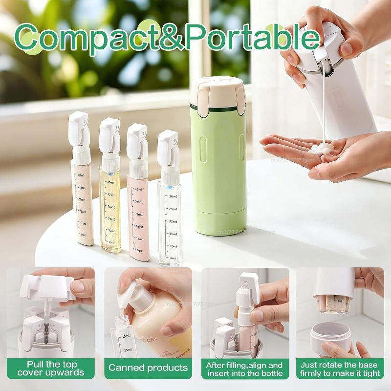Thumbnail: 4-in-1 Emulsion Dispenser Bottle Travel Bottle Minimalist with Labels Travel Dis