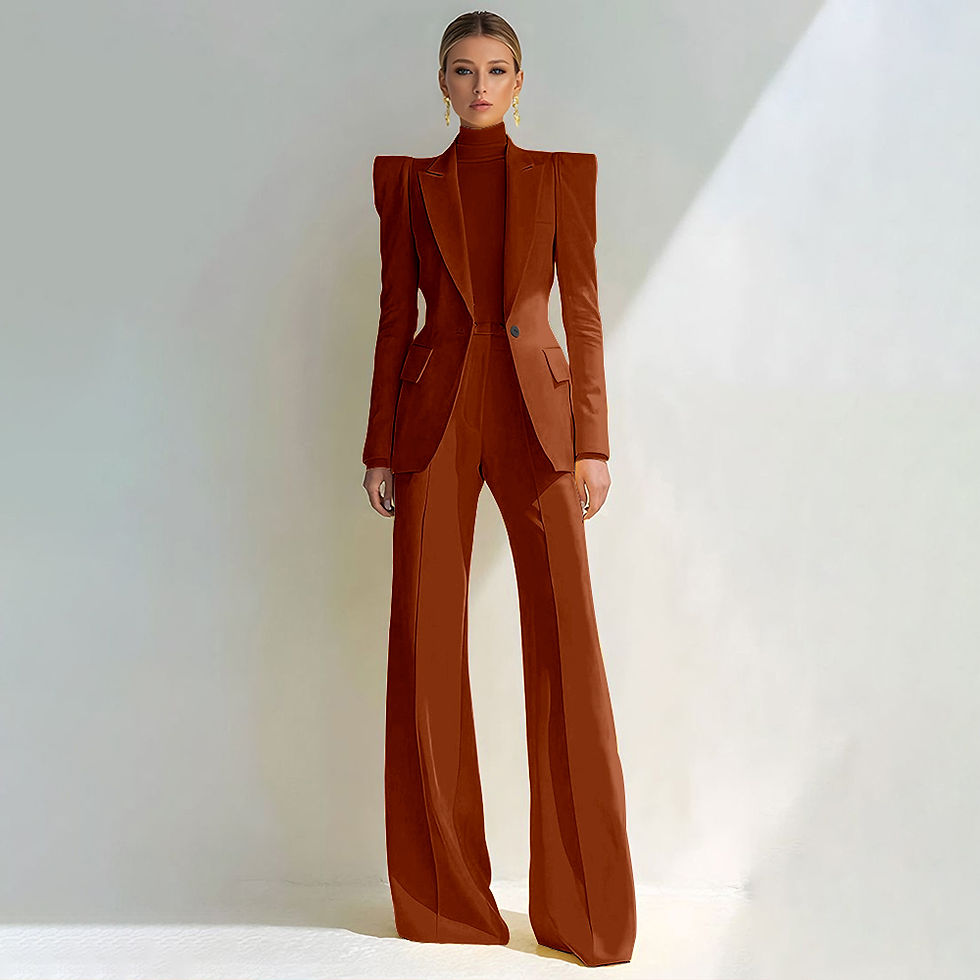 Thumbnail: Professional Women's Red Suit Peaked Lapel Single Button Female Elegant Blazer a