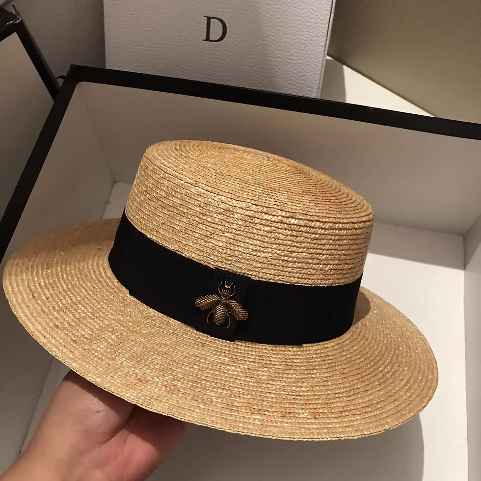 Thumbnail: Straw square ribbon straw hat beach travel sun protection flat hat straw visor e