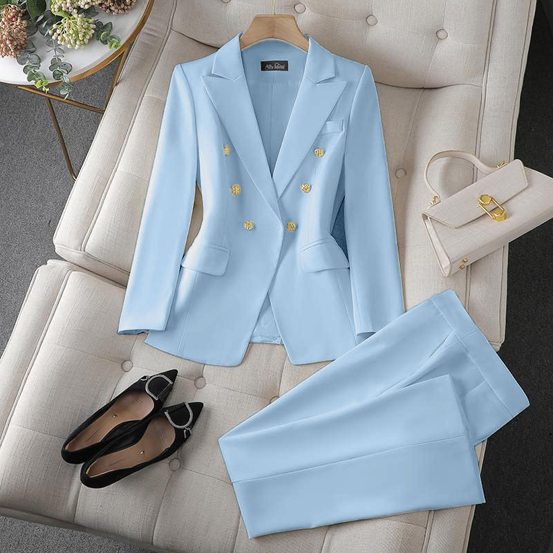Thumbnail: 2026 Office Blazers Two-piece Suit Women's Casual Sets Spring Autumn Slim Double