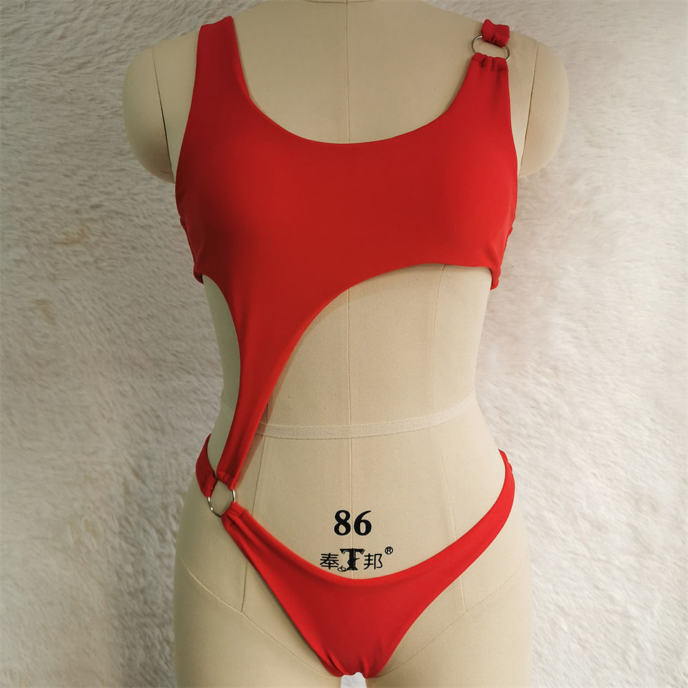 Thumbnail: Sexy Bandage Extrem Bikini Rings Cut Out Swimsuit Monokini Women 1-Piece Swim We