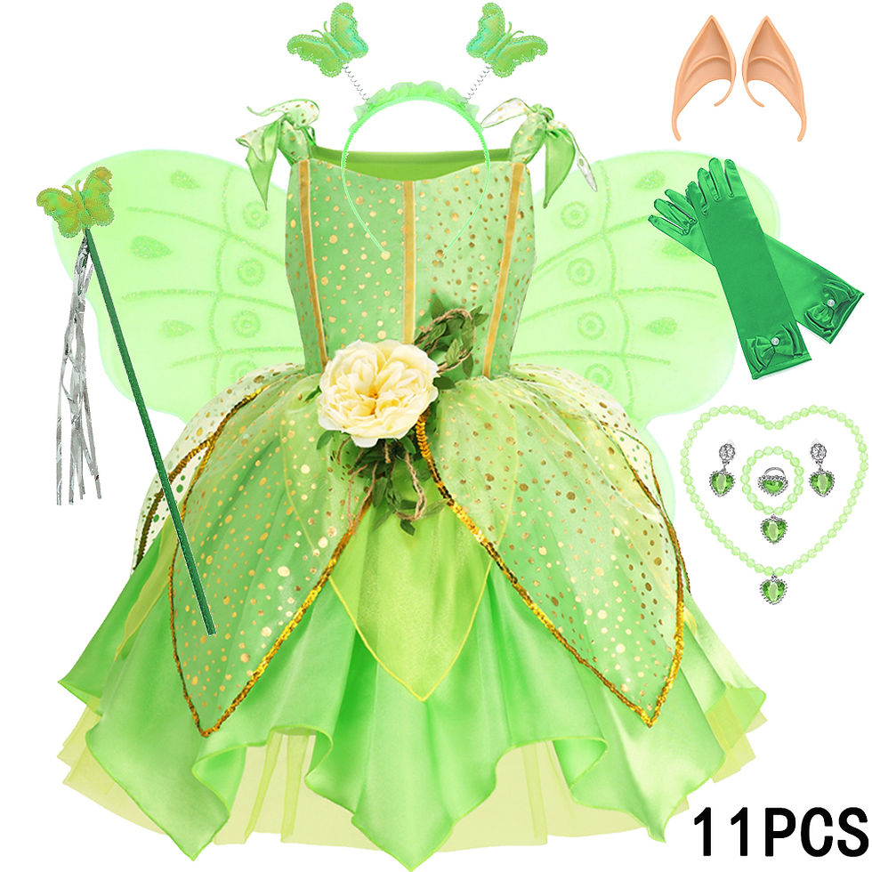 Thumbnail: Summer Girls Tinkerbell Fairy Dresses Up for Girls Costume Kids Cosplay Flower F