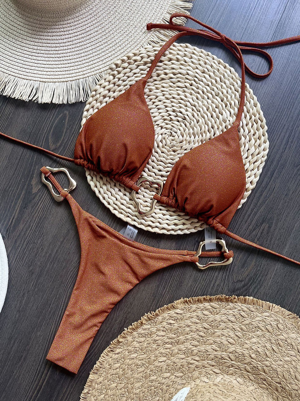 Thumbnail: Sexy Halter Micro Bikini 2026 Women Swimsuit Solid Swimwear Thong Bikinis Set Br