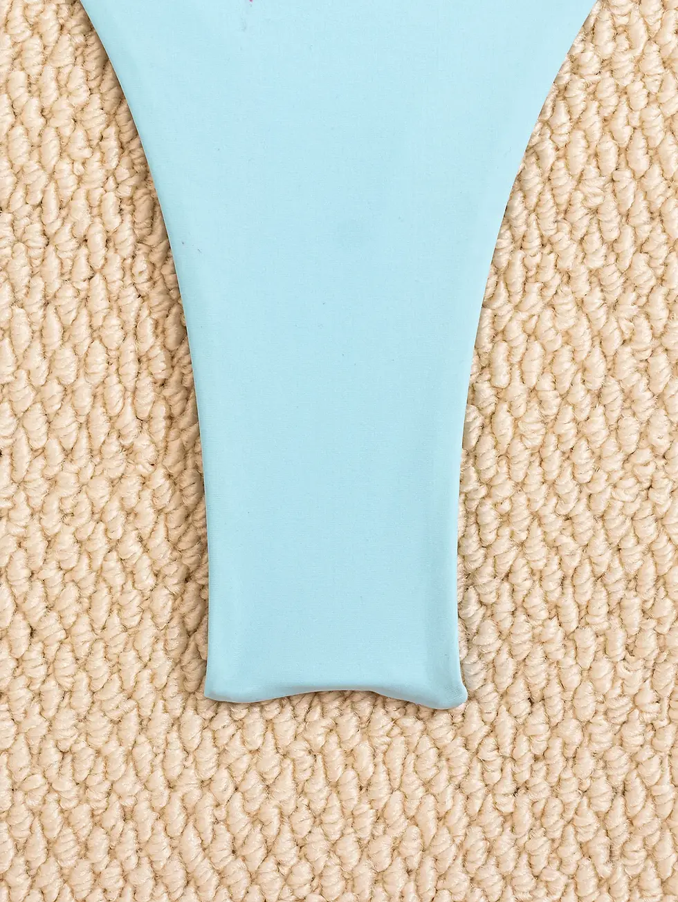 Thumbnail: Sexy Bandeau Bikini Set 2026 Women Sky Blue Starfish Ornament Push Up Thong Swim
