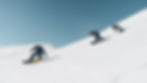 A snowboarder going down the slopes of Belle Plagne in the French alps. ALPY ski transfers offers advice that going off pistons such as seen in this photo is dangerous and not done without the skills necessary.