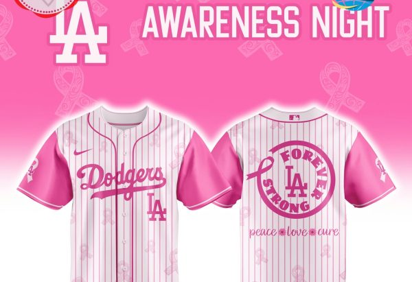 Los Angeles Dodgers Cancer Awareness Night Baseball Jersey