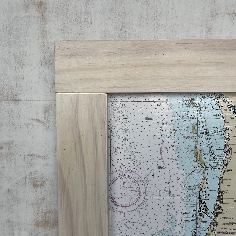 Thumbnail: Framed Tampa Bay Chart Map - Custom Salty Signs - Closeup