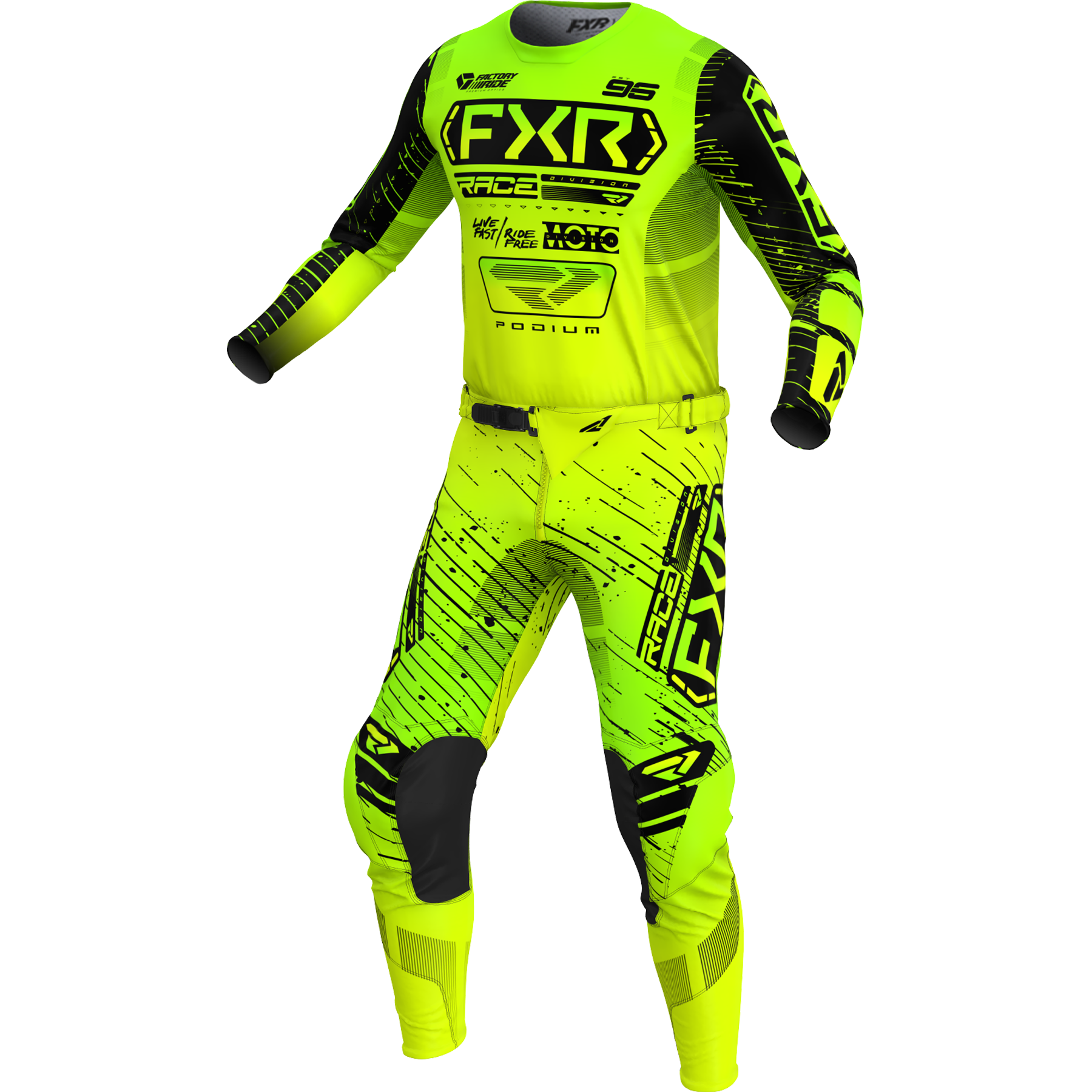 FXR 2025 Podium Motocross Kit - Hivis /Lime/ Black