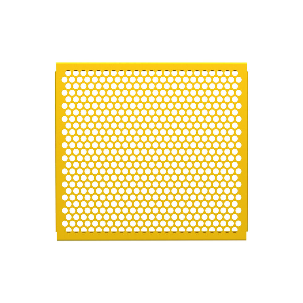 Thumbnail: Yellow square with honeycomb perforations, isolated on a white background.
