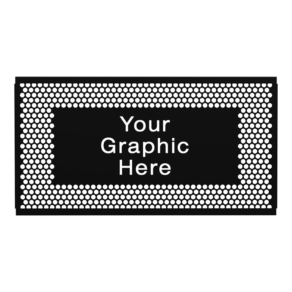 Thumbnail: Black rectangular sign with the text "Your Graphic Here" design.