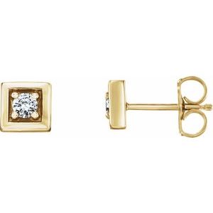 14K Yellow 1/8 CTW Natural Diamond Earrings