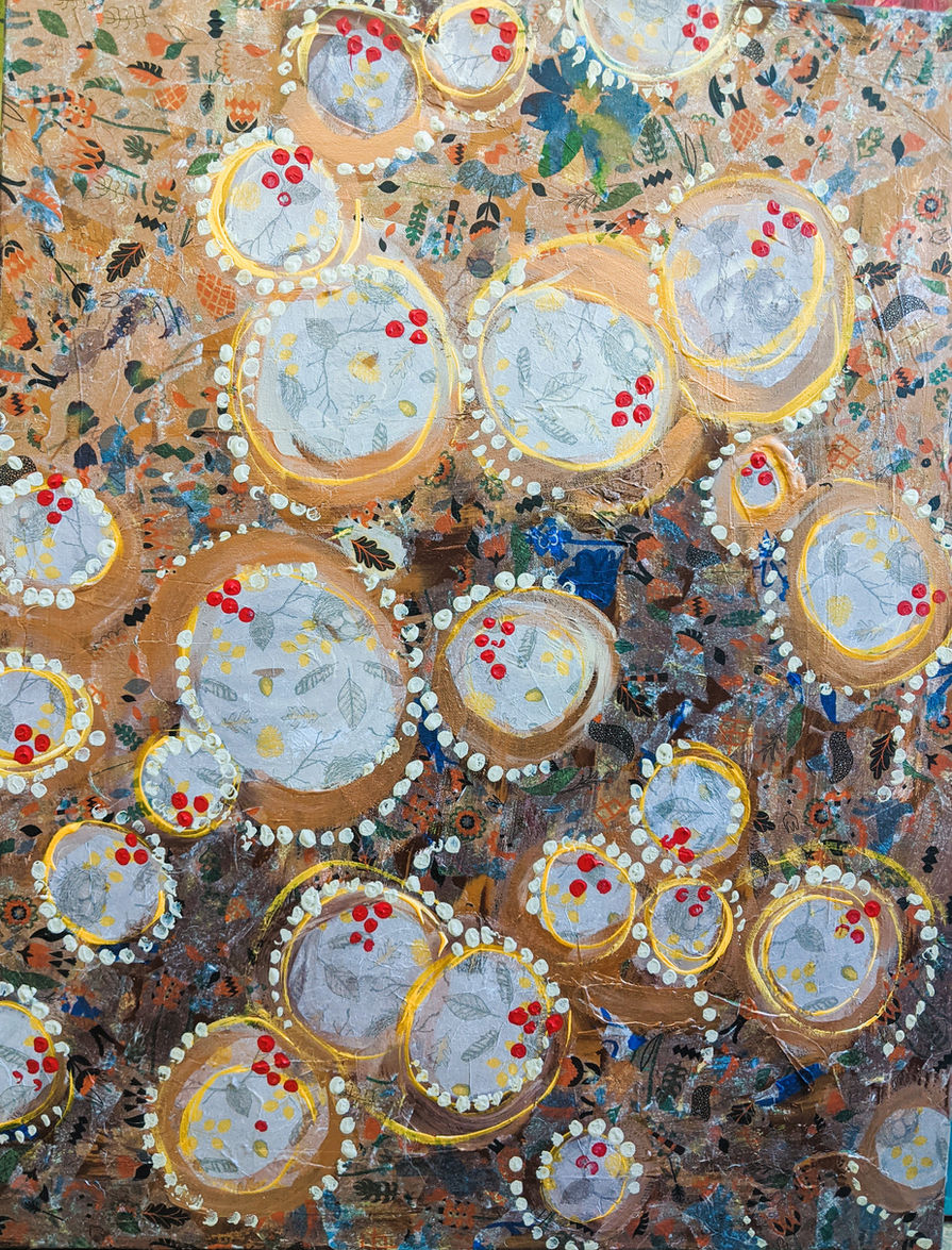 Toile Art abstrait peinture acrylique & medium mixte