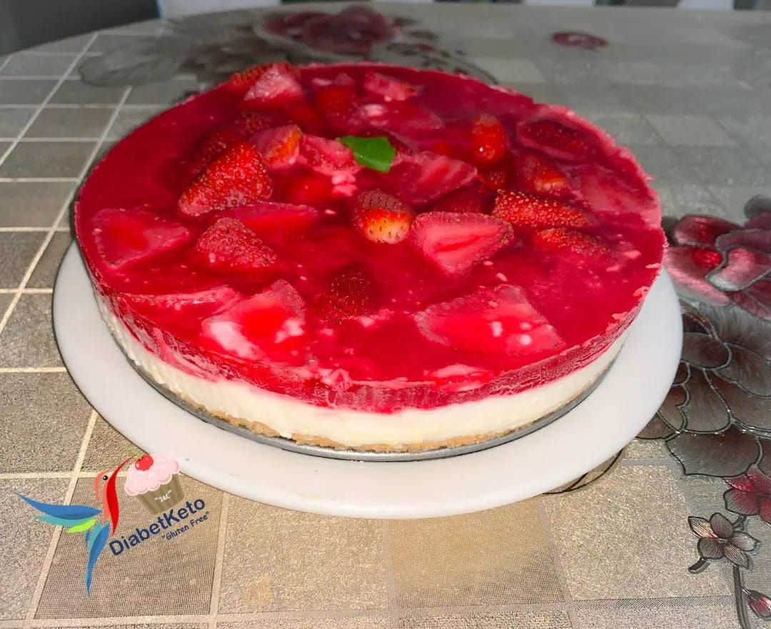 Cheesecake de Gelatina y Fresas