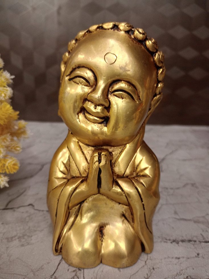 Brass Baby Laughing Buddha Set