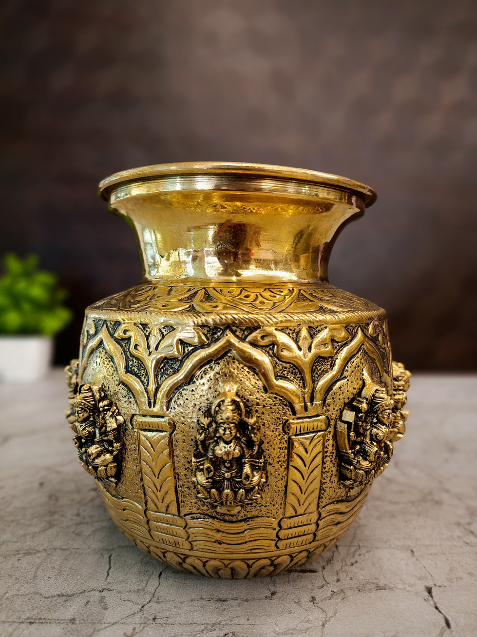 Brass Ashtalakshmi Kalasam For Pooja 6"