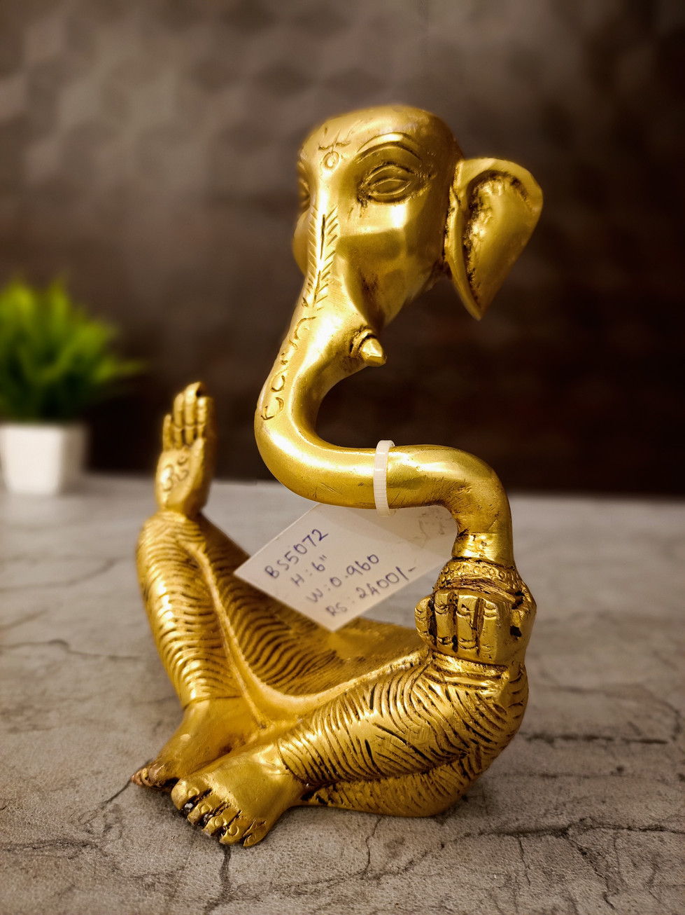 Brass Modern Ganesha Idol 6''