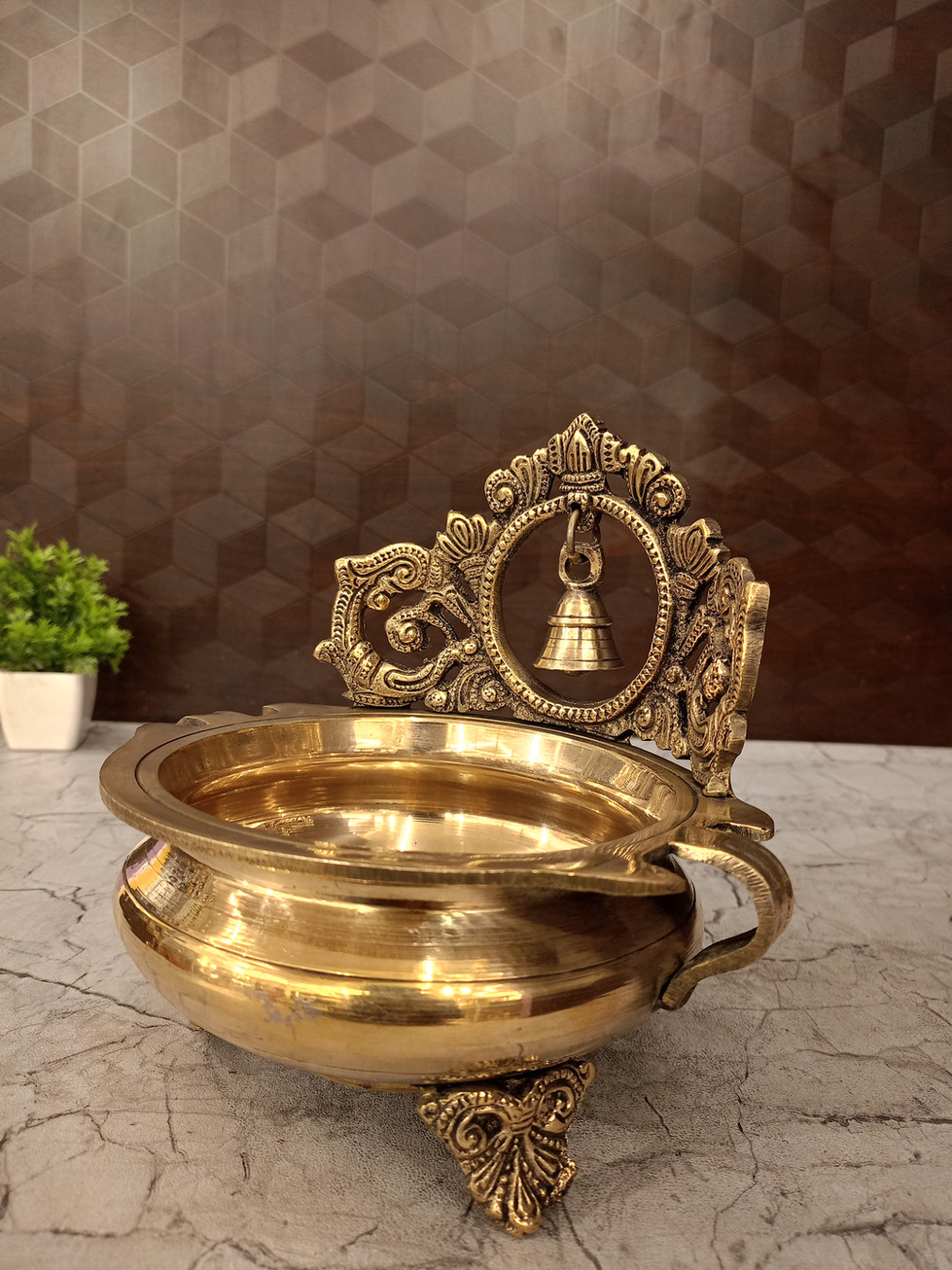 Brass Uruli with Bell