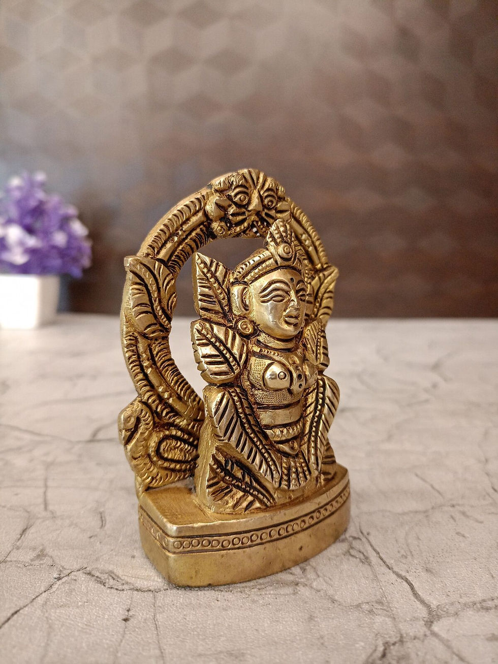 Brass Leaf Lakshmi Idol