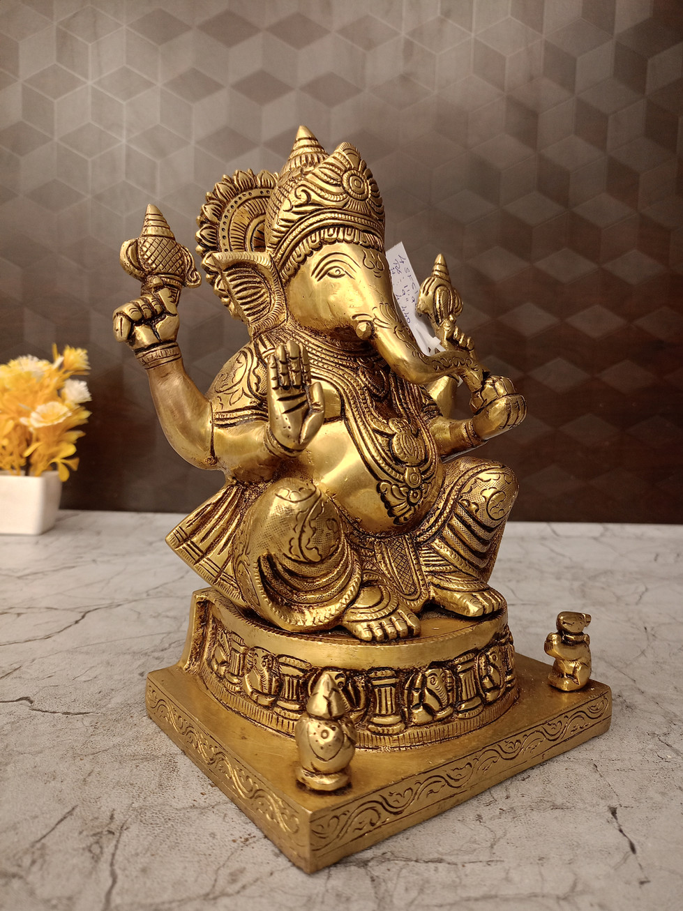 Brass AshtaGanesha Idol 9''