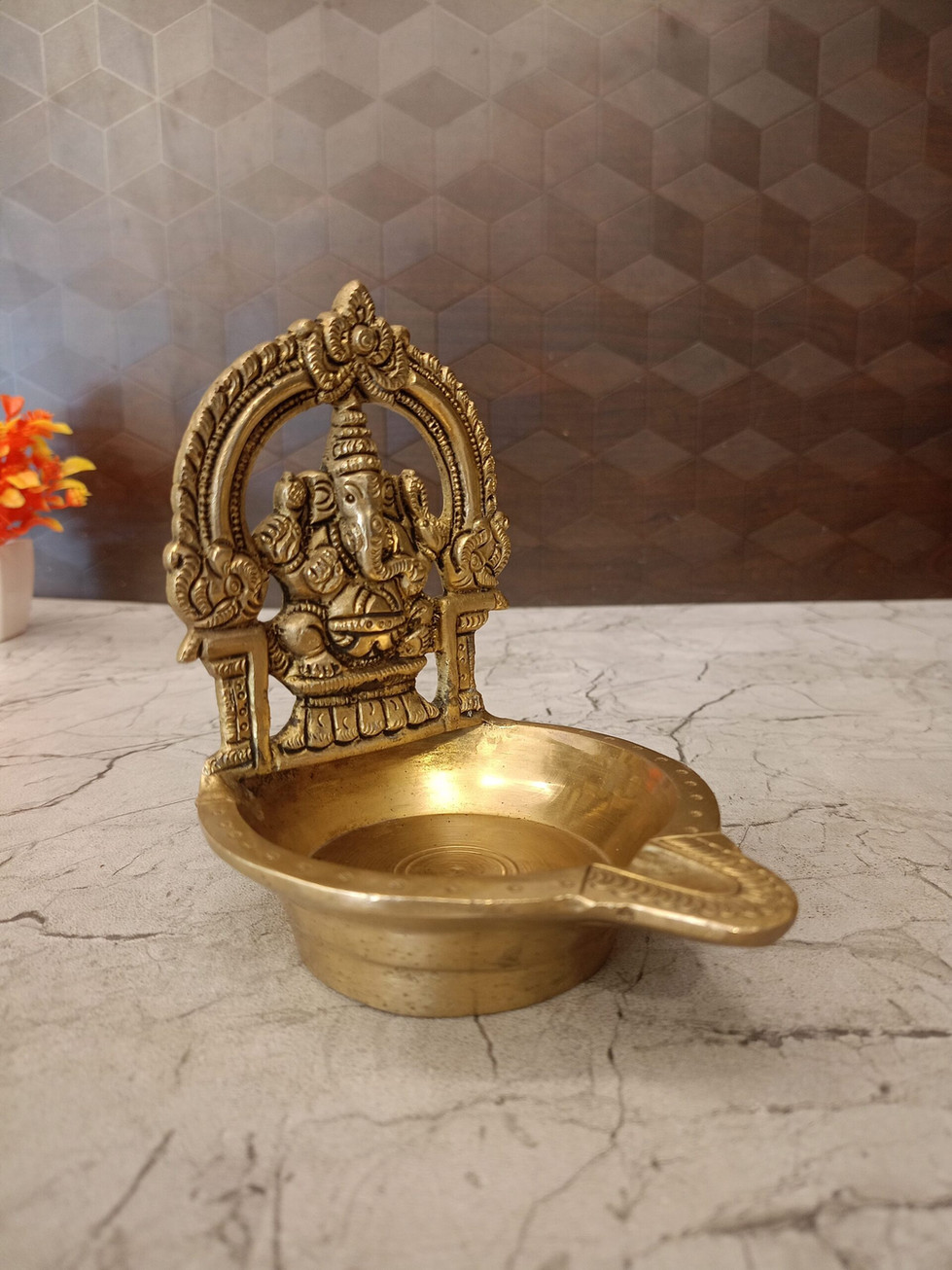 Brass Arch Ganesha Diya 5″