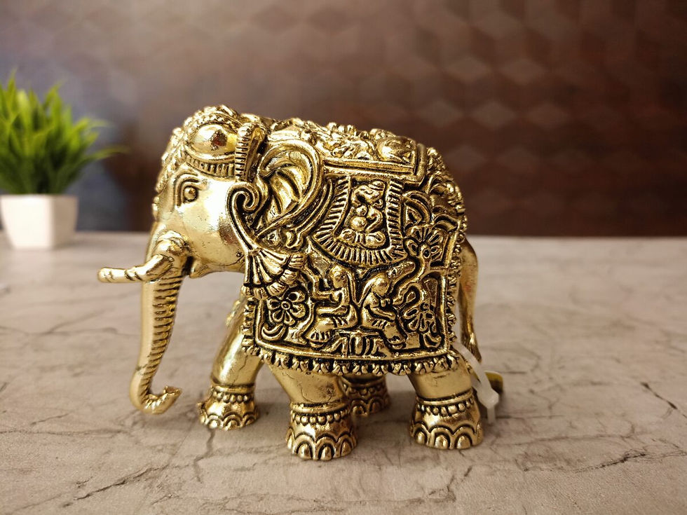 Brass Fine Art Elephant Statue For Home Decor And Gifts 3.5″