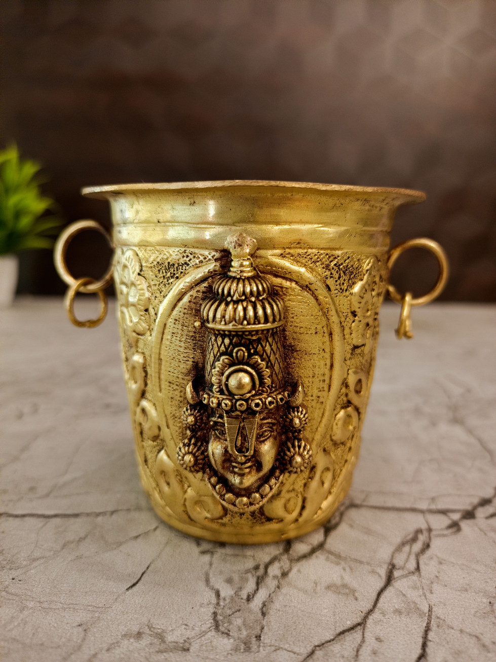 Brass Perumal With Lakshmi Padi 3"