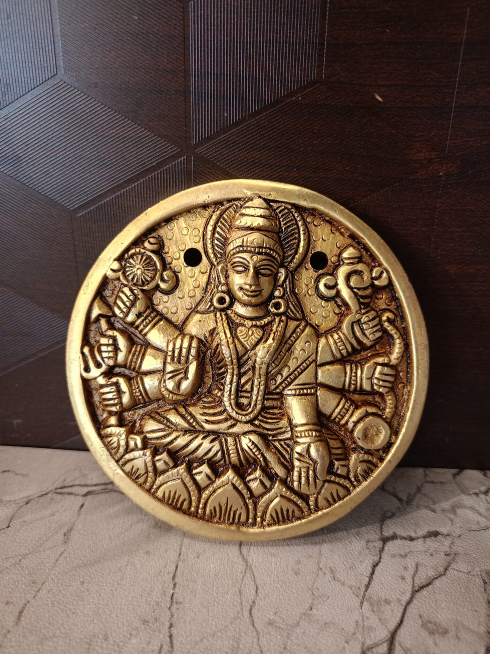 Brass Circular Ashtalshmi Wall Mount