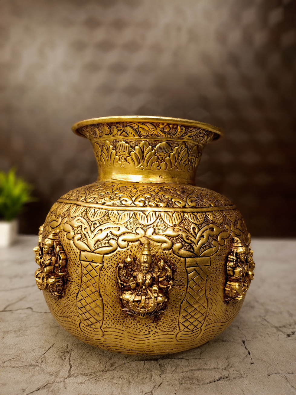 Brass Ashtalakshmi Kalasam For Pooja 8"