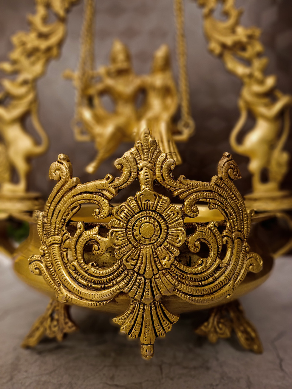 Brass Radha Krishna Uruli 20''