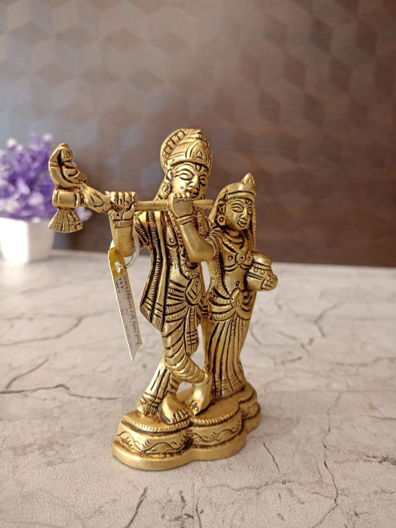 Brass Krishna Radha Idol