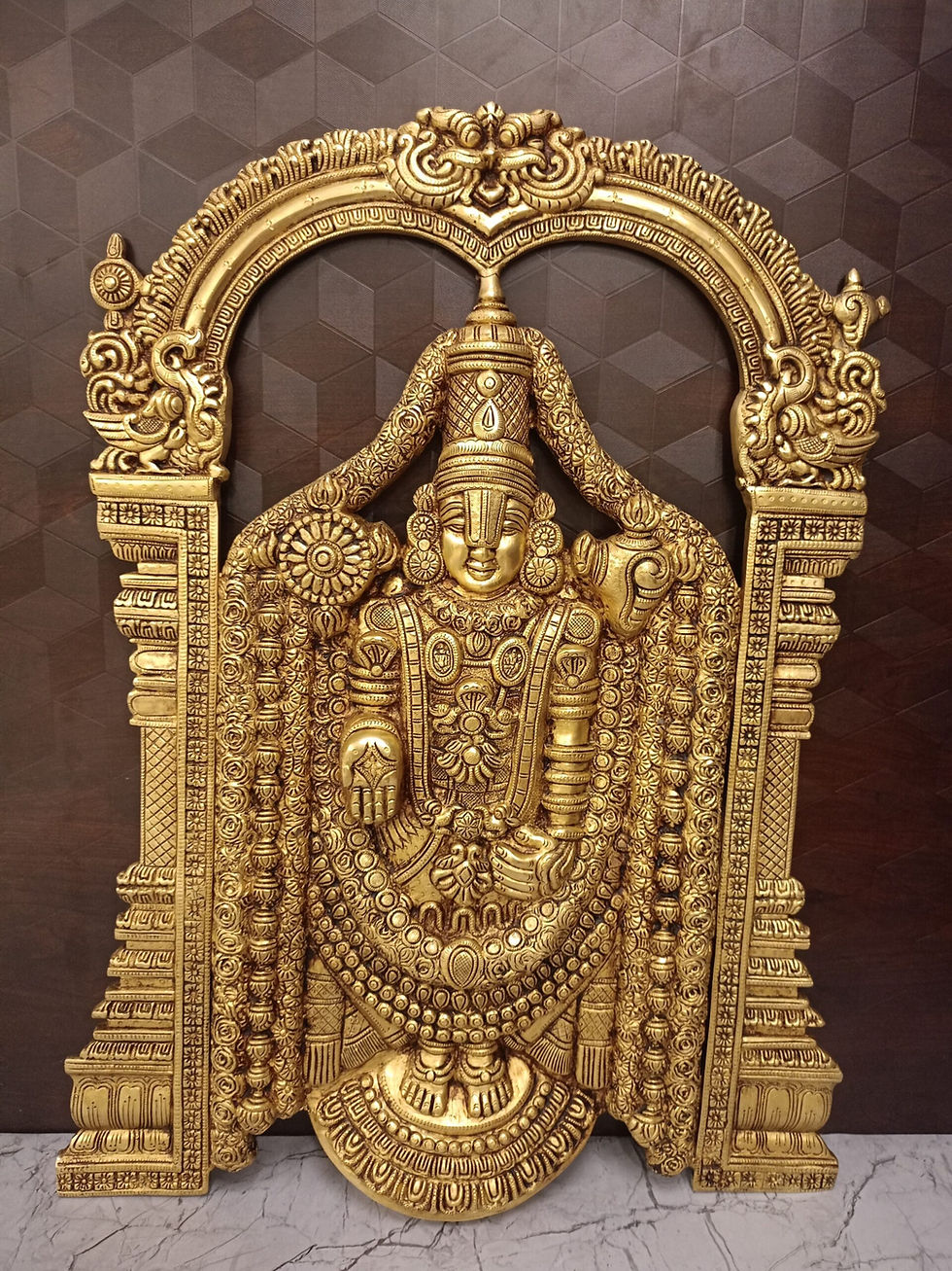 Brass Superfine Balaji Statue Wall Mount Big 25.5″